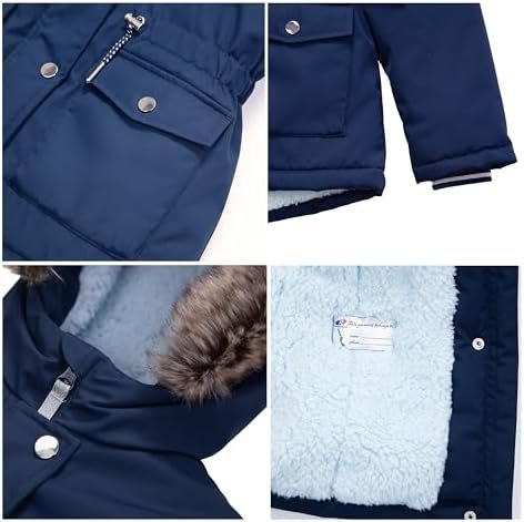 Rokka&Rolla Girls' Water-Resistant Sherpa Fleece Lined Puffe...