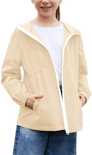 MODAFANS Girls Boys Rain Jacket Lightweight Waterproof Hoode... MODAFANS Girls Boys Rain Jacket Lightweight Waterproof Hoode...