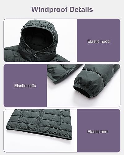 Chrisuno Women's Plus Size Lightweight Puffer Jacket Packabl...