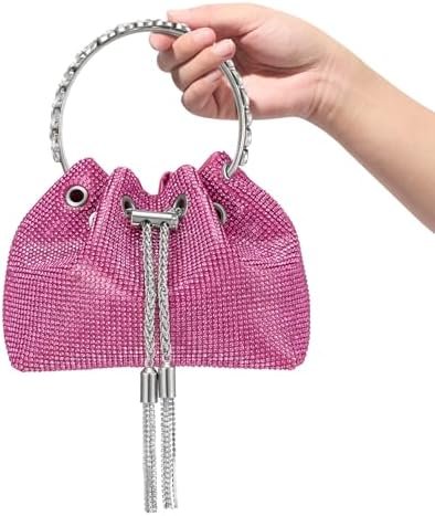 SWEETV Women's Rhinestone Bucket Bag Sparkly Sequin Evening ...