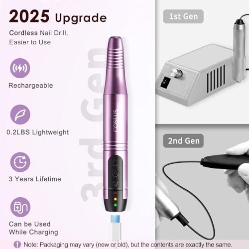 COSLUS Cordless Nail Drill Electric File: Professional for A...