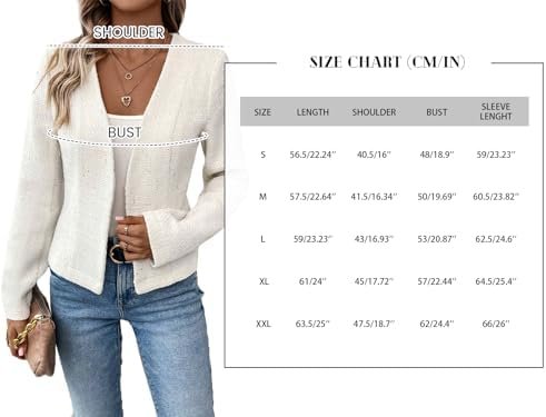 2025 Women's Spring Tweed Blazer Fully-Lined Collarless Open...
