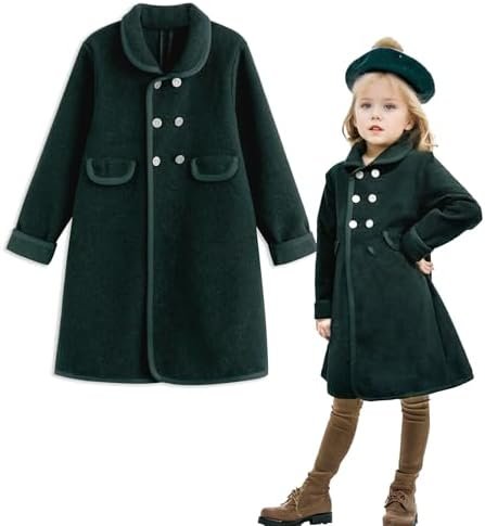 Simplee kids Girls Dress Coat Lapel Button Winter Jackets Co...