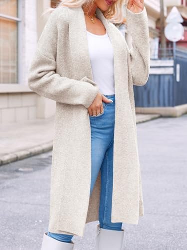 Saodimallsu Womens Long Cardigan Sweaters Chunky Open Front ...