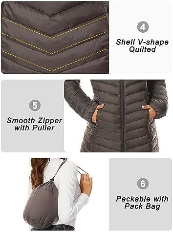 ANOTHER CHOICE Women Puffer Jacket Hooded Warm Lightweight P...