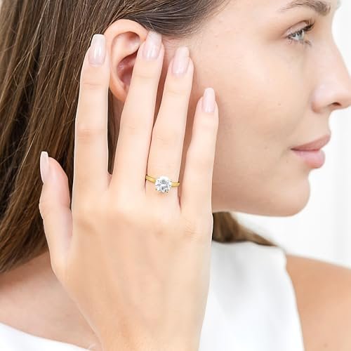 Hoops & Loops 925 Sterling Silver 1.0-3.0 Carats Round Brill...