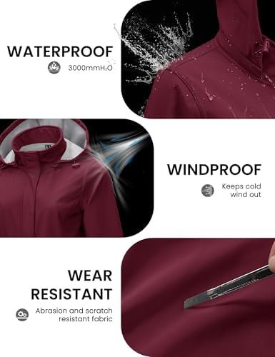 MAGCOMSEN Women's Long Fleece Lined Jackets Warm Winter Wind...