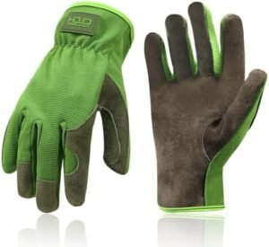 HANDLANDY Men Leather Gardening Gloves, Utility Work Gloves ... HANDLANDY Men Leather Gardening Gloves, Utility Work Gloves ...