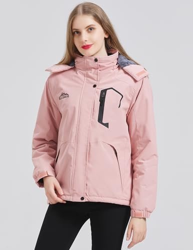 ELLSWOS Womens Winter Coats Waterproof Ski Jacket Warm Snow ...