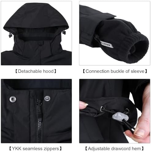 CAMEL CROWN Women's Waterproof Ski Jacket 3 in 1 Winter Coat...