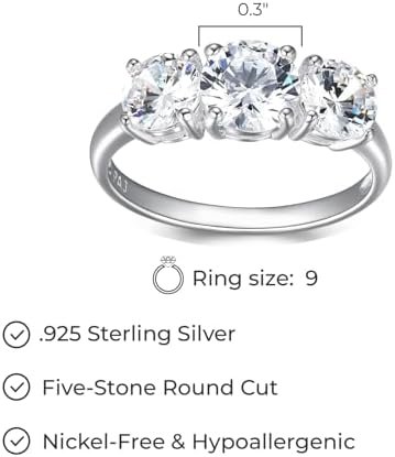 MORGAN & PAIGE .925 Sterling Silver Engagement Rings for Wom...