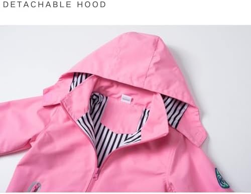 Boys Rain Jacket with Detachable Hood Lightweight Raincoats ...