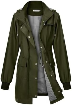 PITINAN Rain Jackets For Women Waterproof Rain Coats with Ho...
