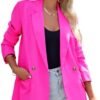 ARTFREE Womens Casual Blazer Button Lapel Long Sleeve Work B...