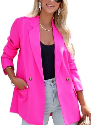 ARTFREE Womens Casual Blazer Button Lapel Long Sleeve Work B...