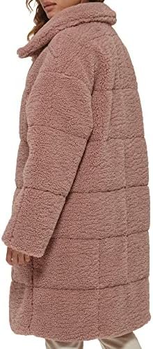 Levi's womens Long Length Patchwork Quilted Teddy Coat
