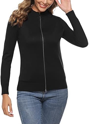 Youngull Zip Front Jacket for Women Casual Lightweight Cardi...