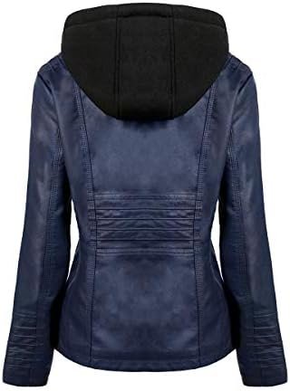 Tagoo Faux Leather Jacket Women Motorcycle Coat for Biker wi...