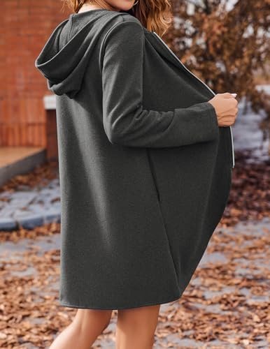 Zeagoo Women's Long Zip Up Hoodie Lightweight Oversized Tuni...