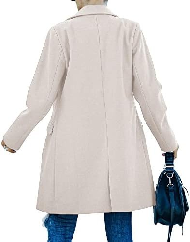 Fazortev Womens Casual Long Sleeve Wool Blend Pea Coat Lapel...