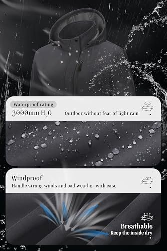 Pursky Women's Softshell Jacket Lightweight Fleece Lined Rai...