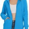 MAGCOMSEN Women's Fleece Lined Zip Up Hoodies Casual Hooded ...