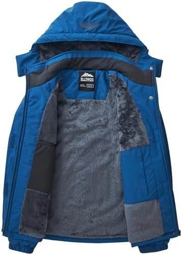 ELLSWOS Womens Winter Coats Waterproof Ski Jacket Warm Snow ...