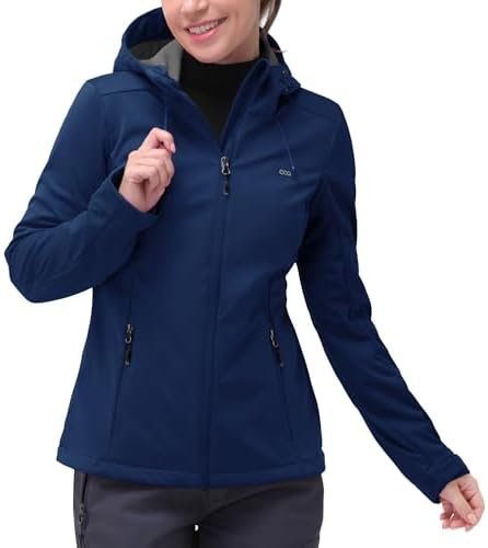 33,000ft Women's Softshell Jacket with Hood Waterproof Light...