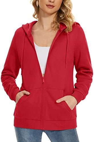 MAGCOMSEN Women's Fleece Lined Zip Up Hoodies Casual Hooded ...