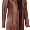 fjackets Lambskin Leather 3/4 Coat - A Fusion of Timeless St...