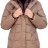 Jones NY Hooded Women's Puffer Jacket with Pillow Collar Bib...