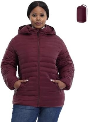 Plus Size Women's Packable Puffer Jacket 1X-6X Water-Resista... Plus Size Women's Packable Puffer Jacket 1X-6X Water-Resista...