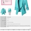 Women's Stretch 3/4 Gathered Sleeve Open Blazer Jacket