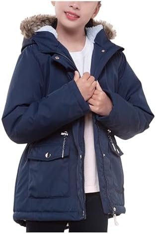 Rokka&Rolla Girls' Water-Resistant Sherpa Fleece Lined Puffe...
