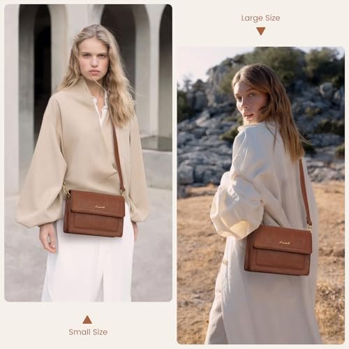 LOVEVOOK Crossbody Bags for Women,Vintage Leather Cross Body...
