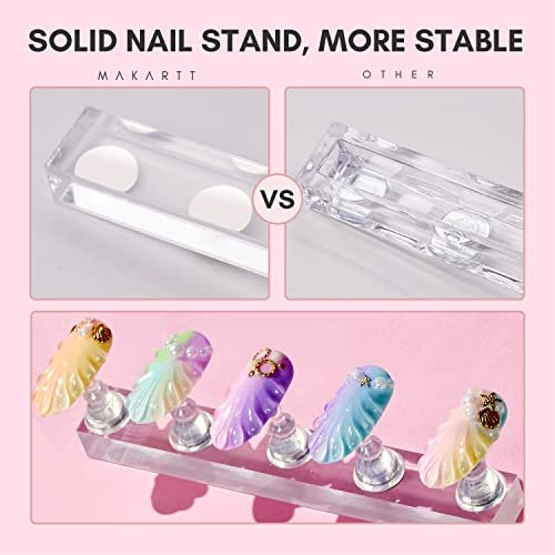 Makartt Nail Stand for Press On Nails Display Practice Art M...