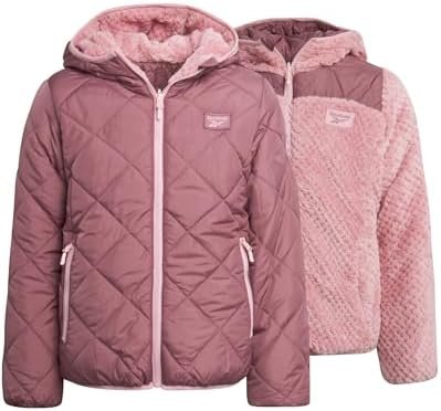 Reebok Girls' Reversible Puffer Jacket - Quilted Winter Coat...