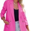 ARTFREE Womens Casual Blazer Button Lapel Long Sleeve Work B...