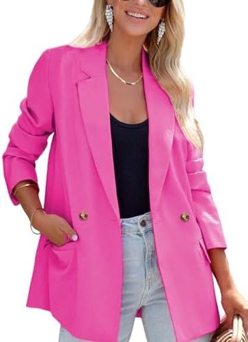 ARTFREE Womens Casual Blazer Button Lapel Long Sleeve Work B...