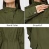 WenVen Women's Casual Military Jacket Cotton Stand Collar Ut...
