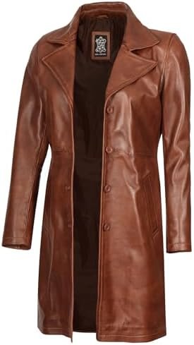 fjackets Lambskin Leather 3/4 Coat - A Fusion of Timeless St...