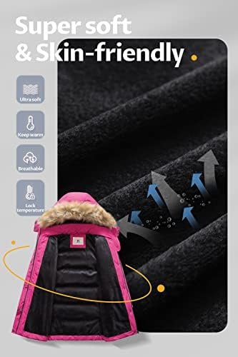 CREATMO US Girl's Winter Fleece Lined Long Parka Puffer Coat...