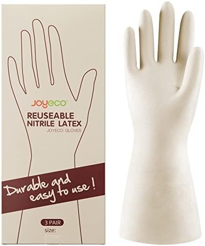 Cleaning Gloves Dishwashing Kitchen Gloves Reusable Rubber 3...