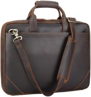 Leather Slim Briefcase for Men 15.6" Laptop Crossbody Messen... Leather Slim Briefcase for Men 15.6" Laptop Crossbody Messen...