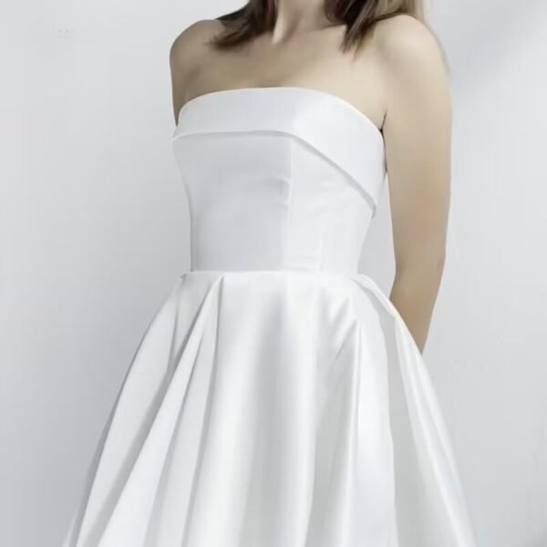 Leeskoot Satin Homecoming Dresses for Teens 2025 Strapless S...