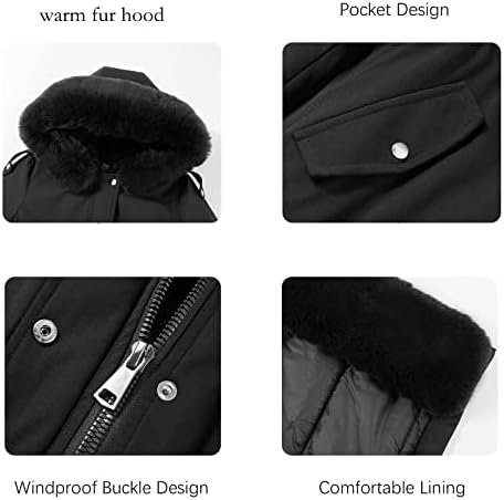 RISISSIDA Puffer Jacket Women Parka Winter Coat with Long Fu...