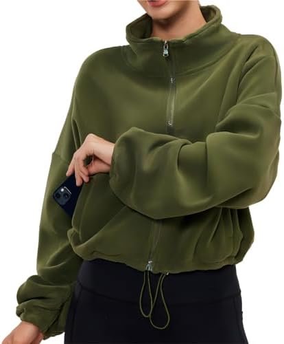 Womens Winter Jacket Fleece Jacket Sherpa Cropped Oversized ...