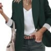 Genhoo Blazer Jackets for Women Open Front Long Sleeve Work ...