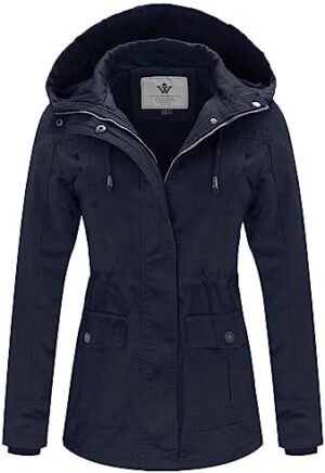 WenVen Women's Cotton Military Jacket Lightweight Casual Ano... WenVen Women's Cotton Military Jacket Lightweight Casual Ano...