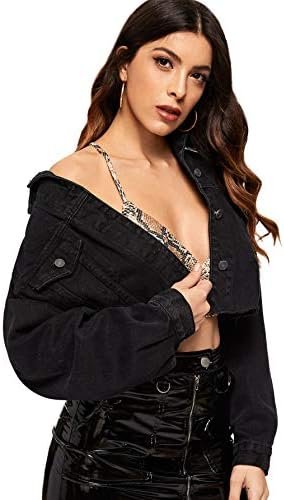 Floerns Women's Casual Drop Shoulder Ripped Crop Denim Jean ... Floerns Women's Casual Drop Shoulder Ripped Crop Denim Jean ...